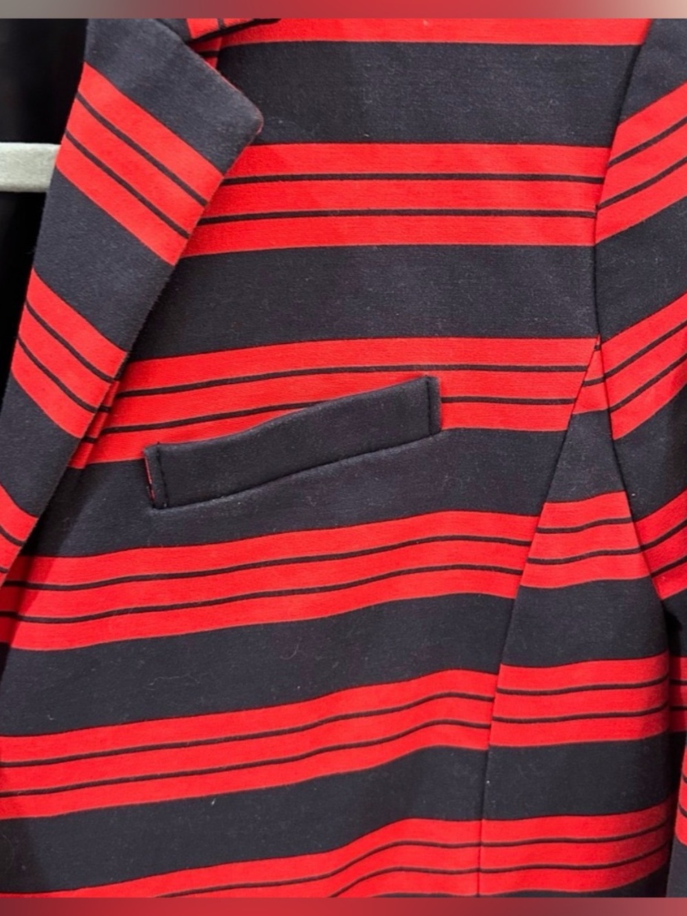 GAP Academy Blazer Cotton Navy Red Striped Schoolboy Jacket Dark Academia Preppy - Picture 3 of 10